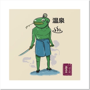 Onsen Kaeru frogstyle tshirt design Posters and Art